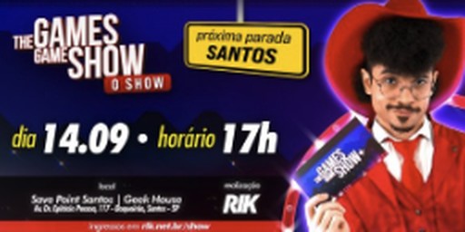 Arte do evento TGGS – O Show | Santos/SP